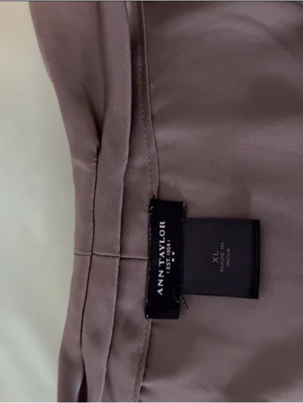 Ann Taylor Sleeveless Satin Tie-Front Top — Dusty Mauve - Picture 2 of 2